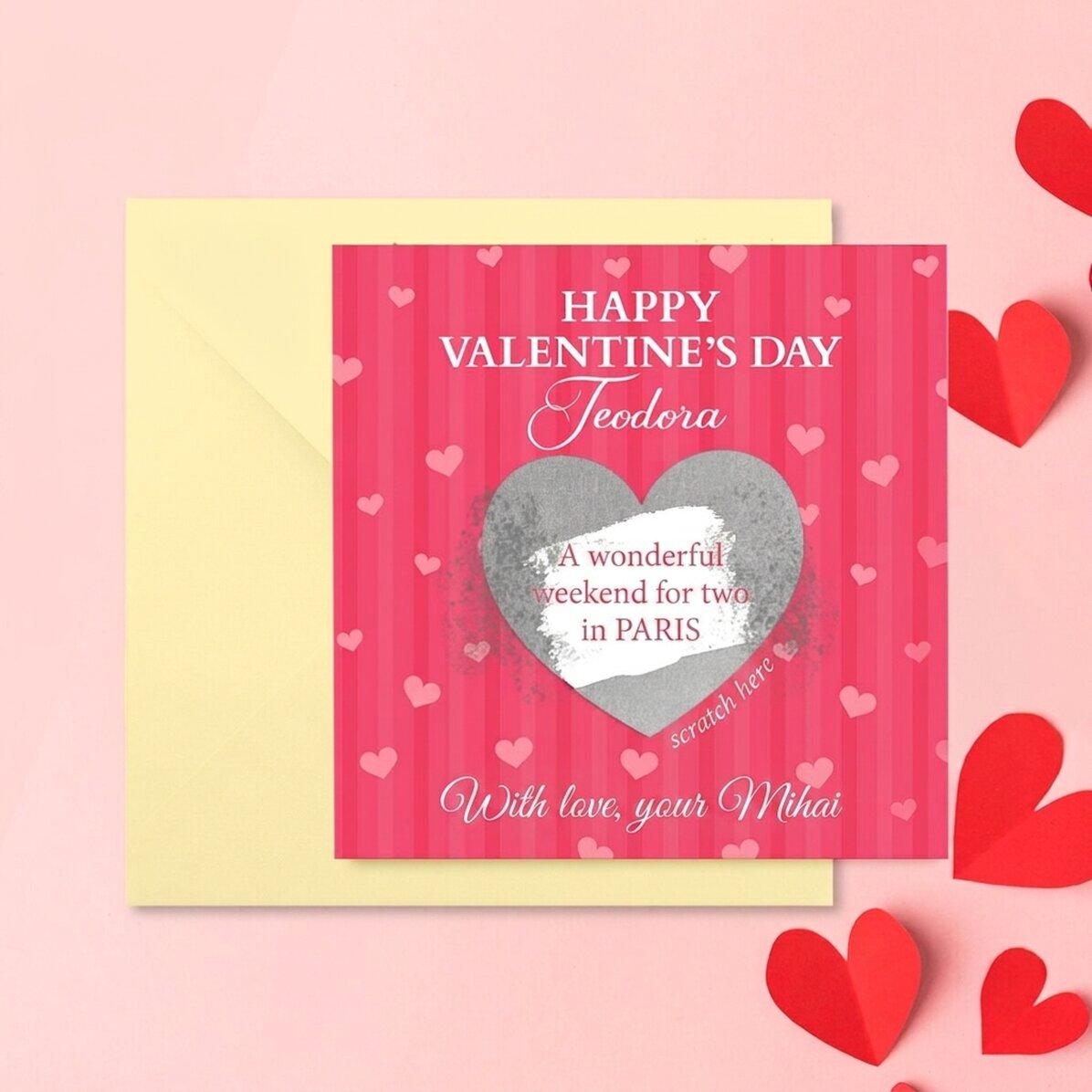 Personalised scratch card with message - Love