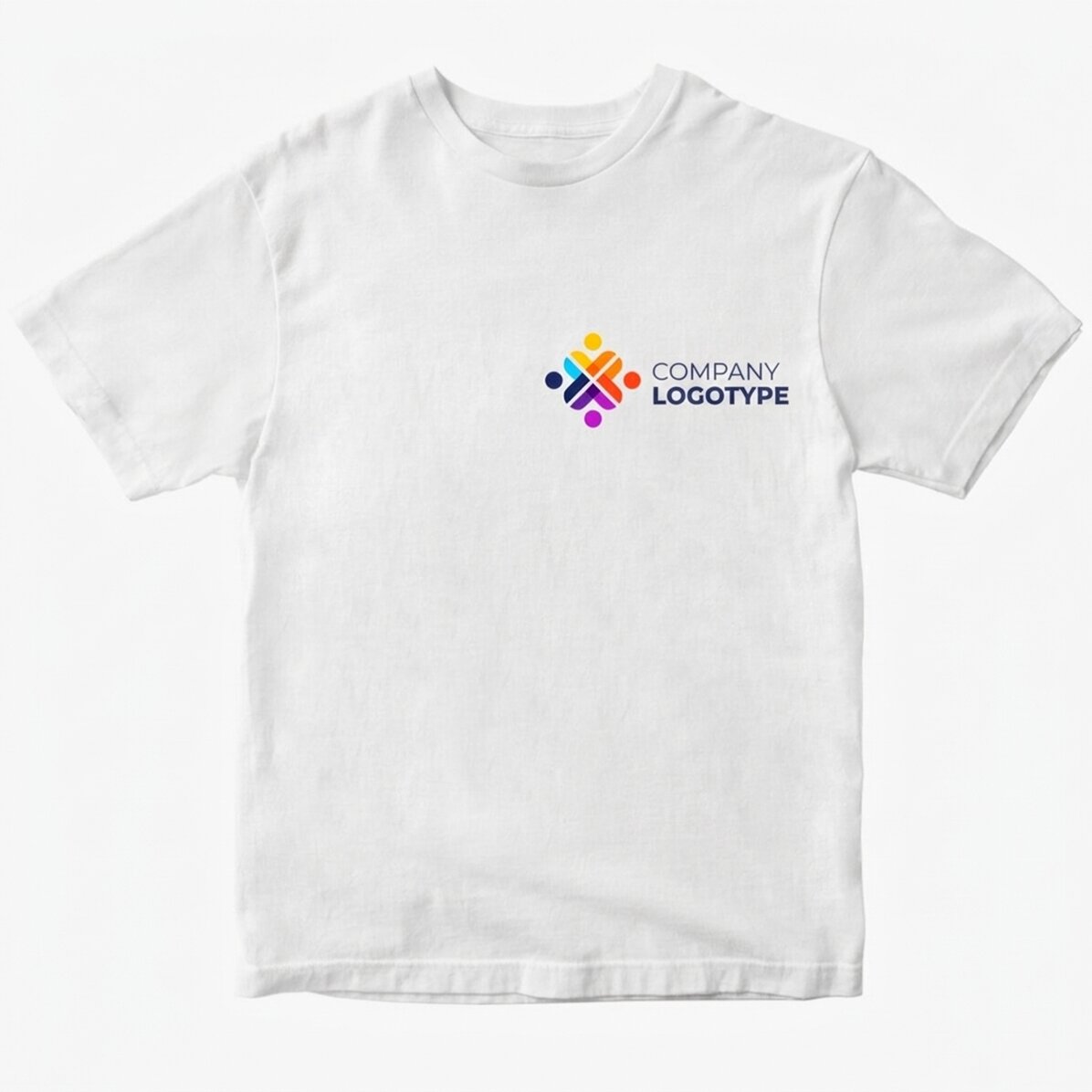 Custom cotton T-shirt with logo on the left side
