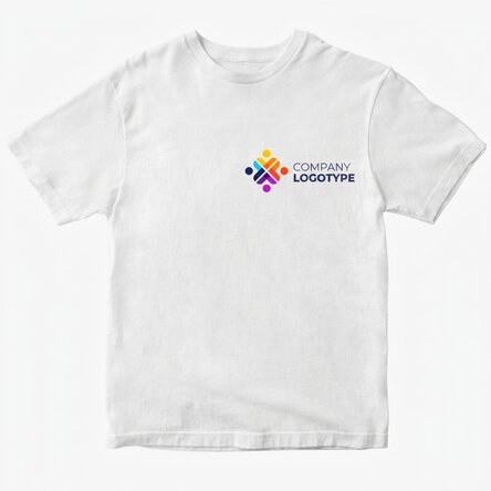 Custom cotton T-shirt with logo on the left side