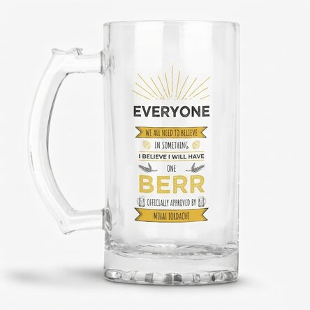 Personalised beer mug with text - I think I