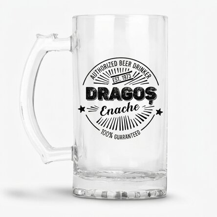 Personalised beer mug with text - Authorised beer drinker