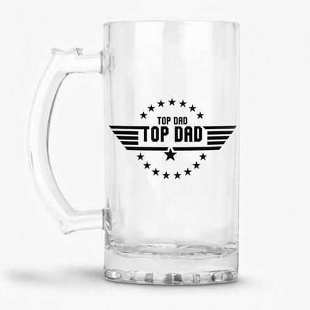 Personalised beer mug with text - Top Dad