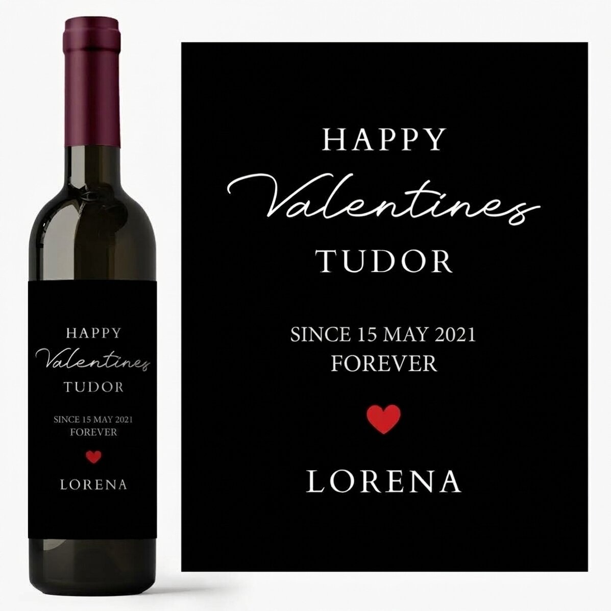 Personalised wine with text