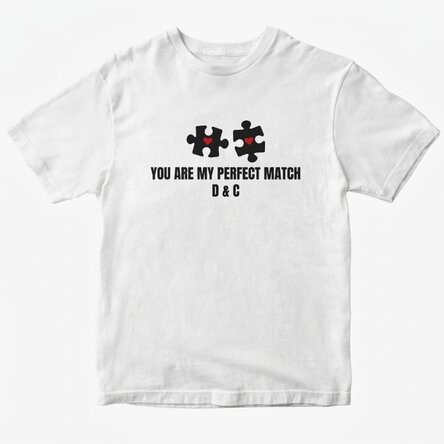 Custom cotton T-shirt with text - Perfect Match
