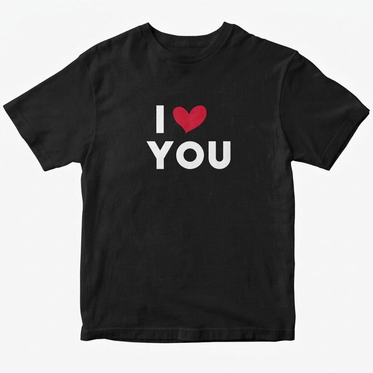 Custom cotton T-shirt with text - I love...