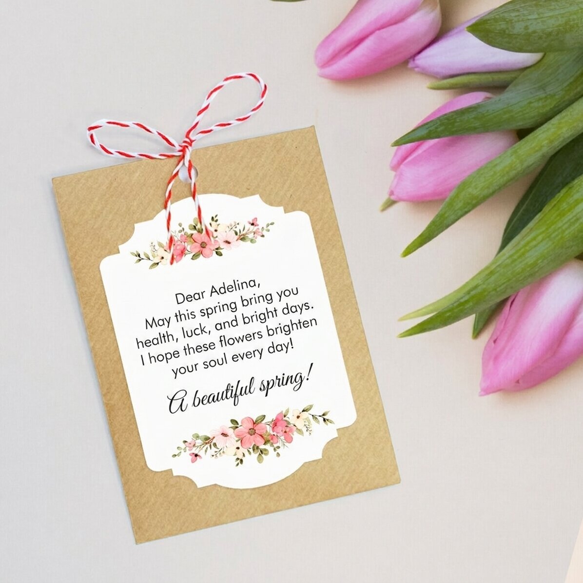 Personalised plantable Martisor with text