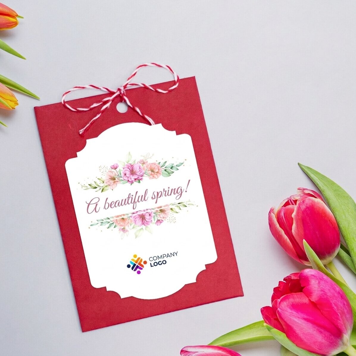 Personalised plantable Martisor with logo and message - Have a wonderful spring!