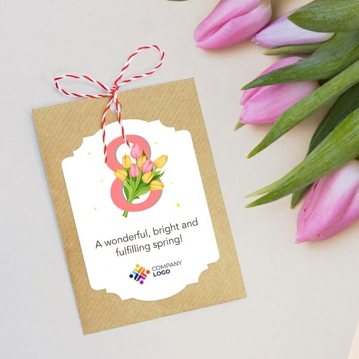 Personalised flower seed packet with logo and message - 8 March