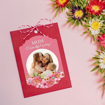 Personalised plantable Martisor with a photo and message - Floral