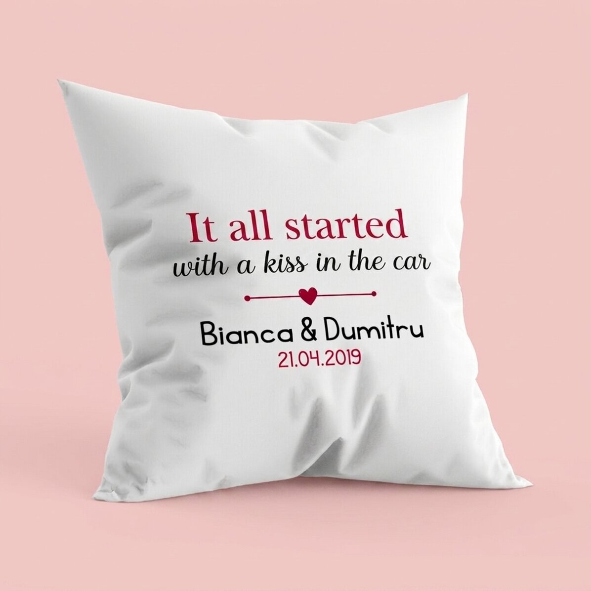 Personalised cushion with text - Where it all began
