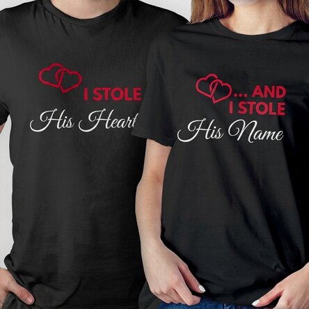Custom cotton T-shirt with text - I steal it