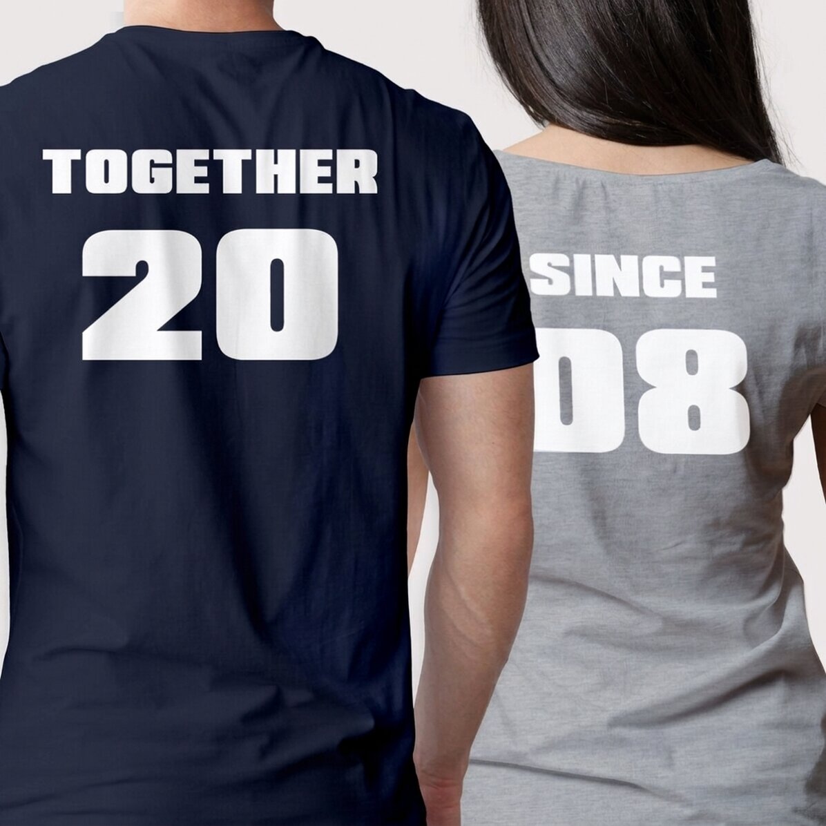 Customised cotton T-shirt with text and number on the back