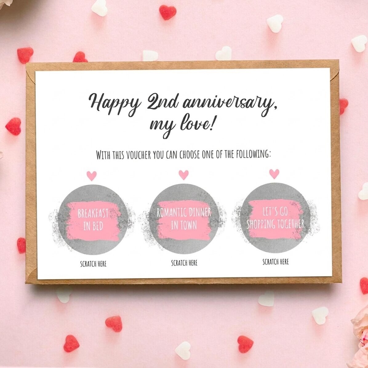 Personalised scratch card with text - Voucher