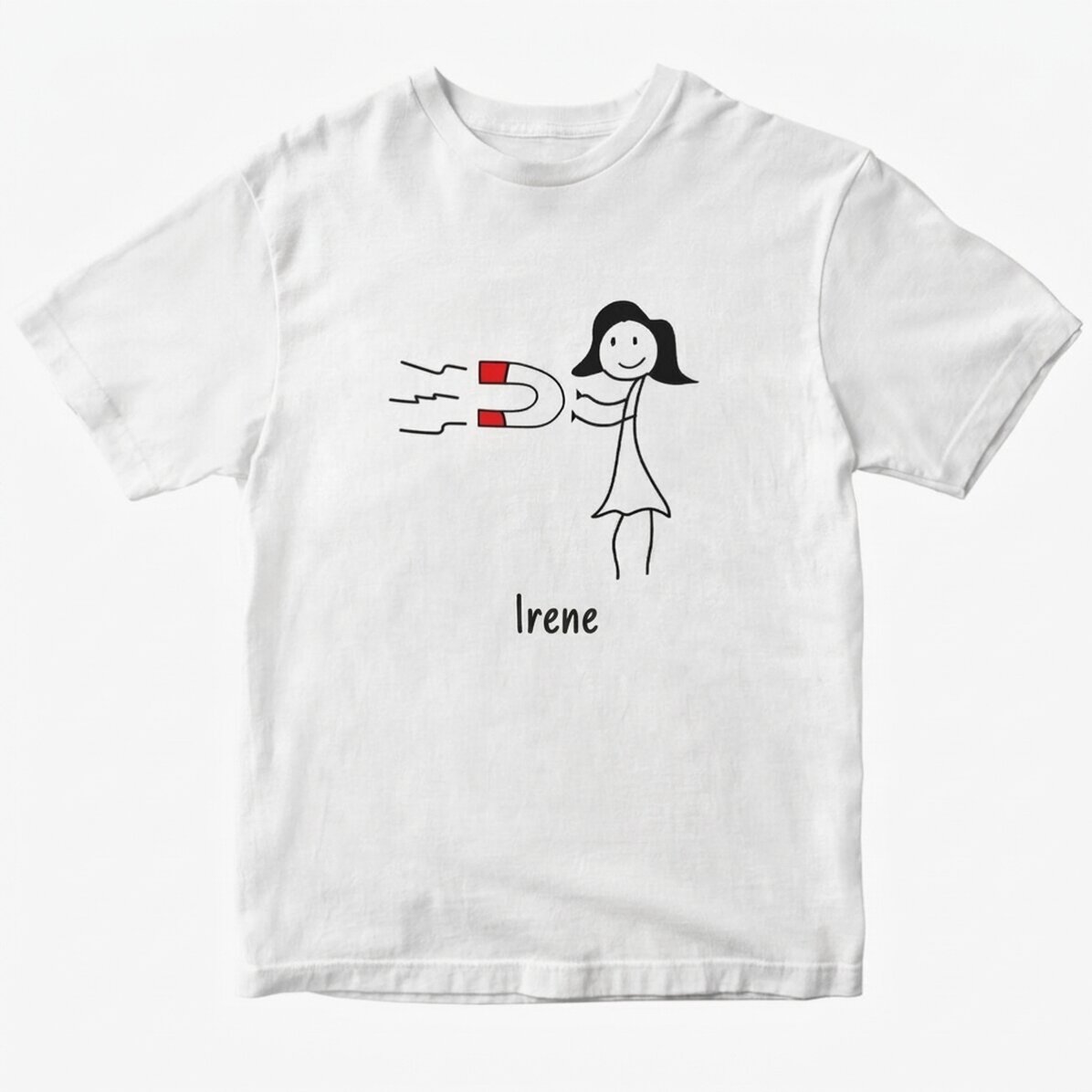 Cotton T-shirt for her, personalised with text - Magnet