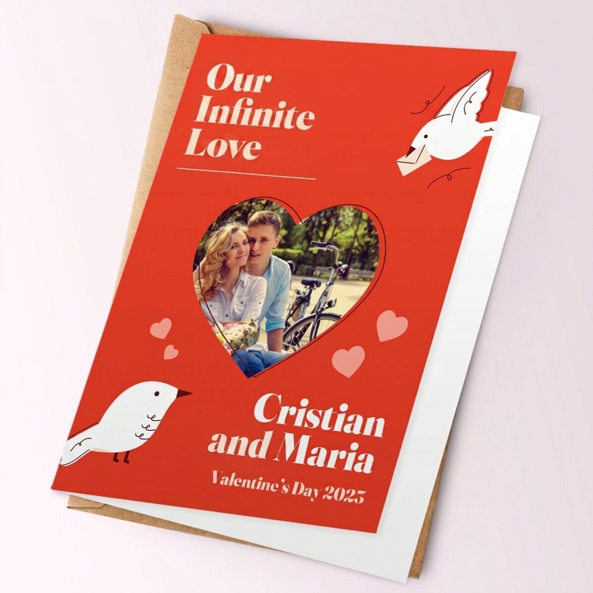 Personalised card with photo and message - Our infinite love