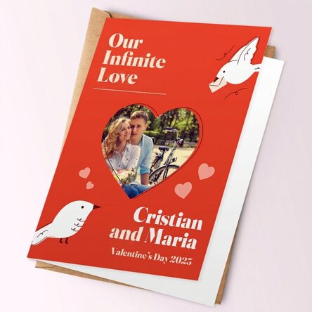 Personalised card with photo and message - Our infinite love