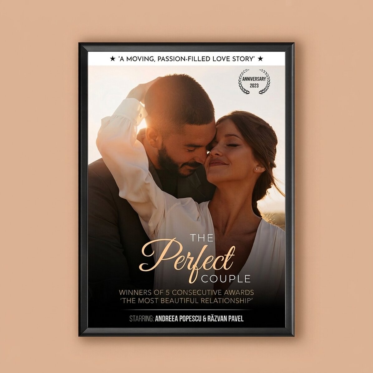 Personalised picture frame with photo and message - Film poster