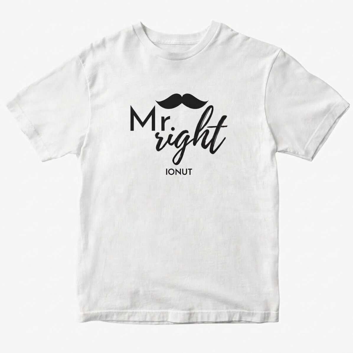 Custom cotton T-shirt with text - Mr. Right