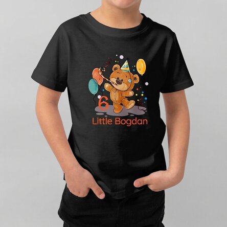 Personalised cotton T-shirt for children with text - Birthday