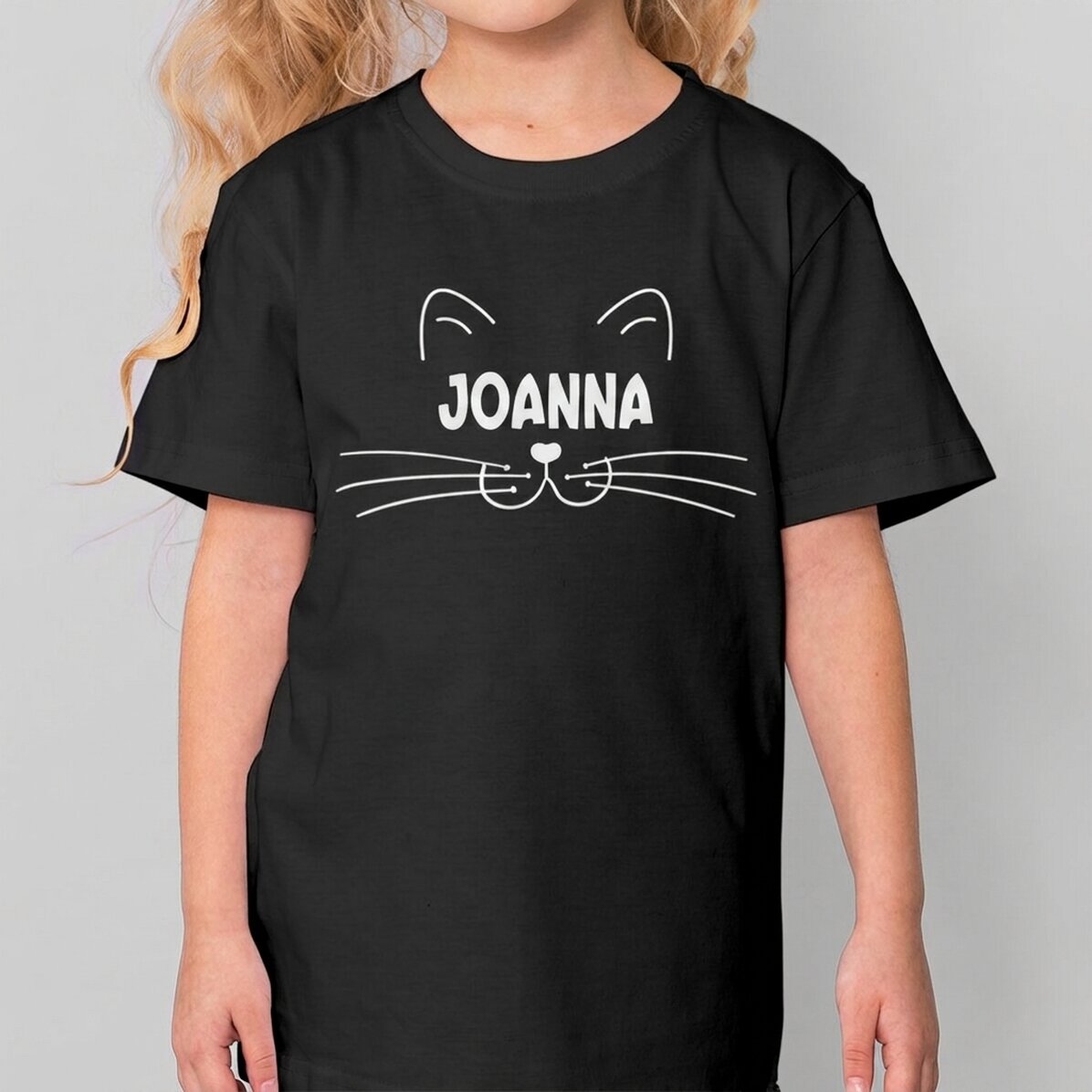 Customised cotton T-shirt for children with text - Kitten