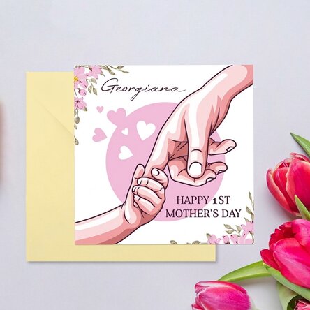 Personalised square card with text - Mum