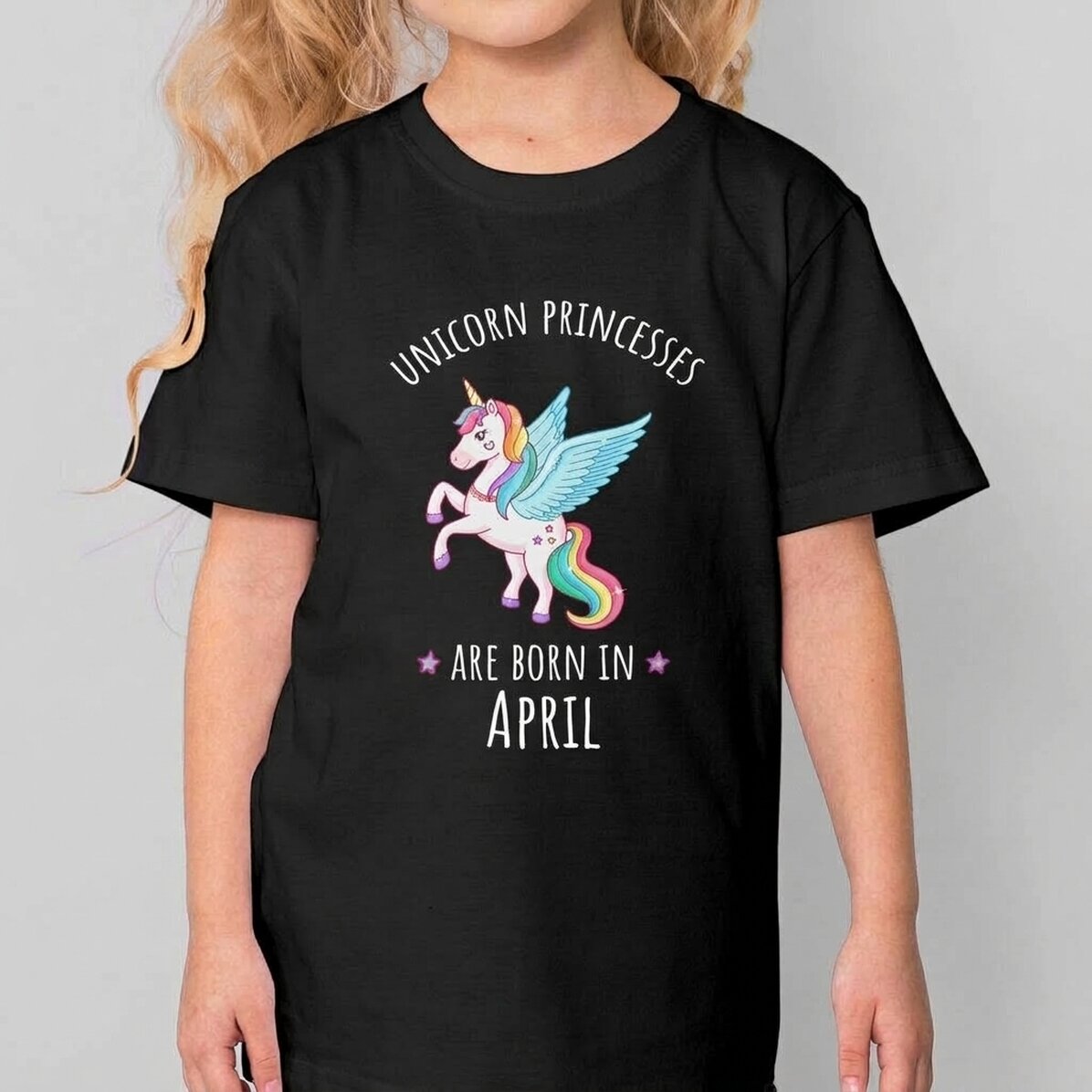 Personalised cotton T-shirt for children with text - Unicorn Princess