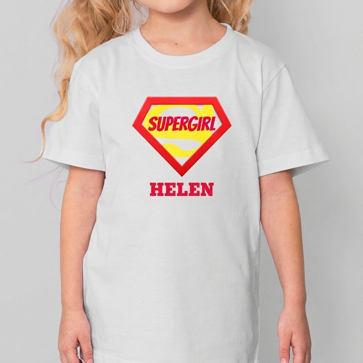 Customised cotton T-shirt for children with text - Superhero