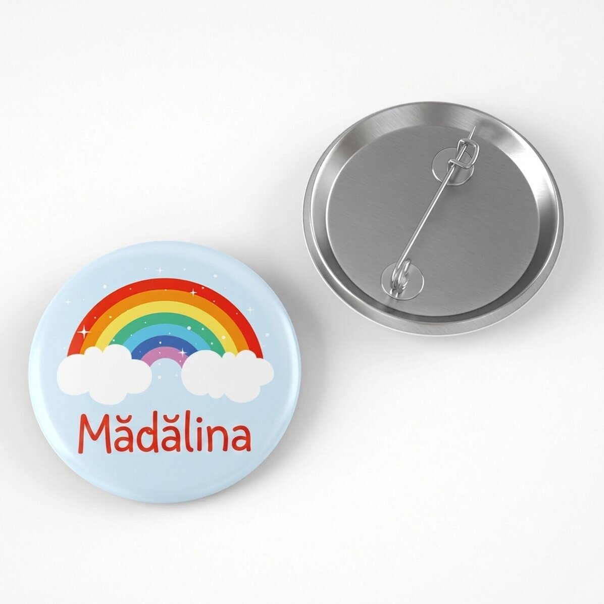 Personalised badge with text - Rainbow