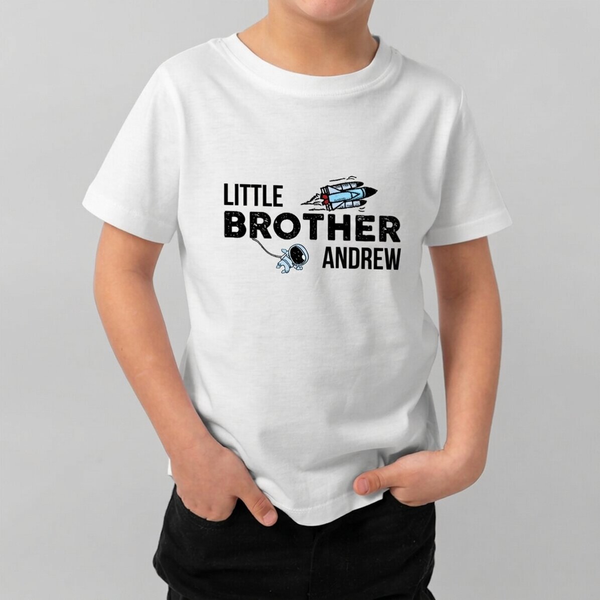 Personalised cotton T-shirt for children with text - Brother