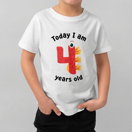 Personalised cotton T-shirt for children with text - Today I am...