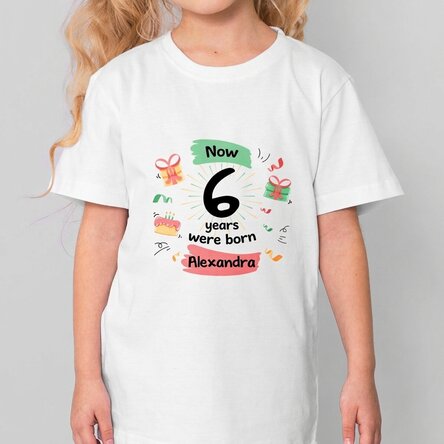 Personalised cotton T-shirt for children with text - Gifts and cake