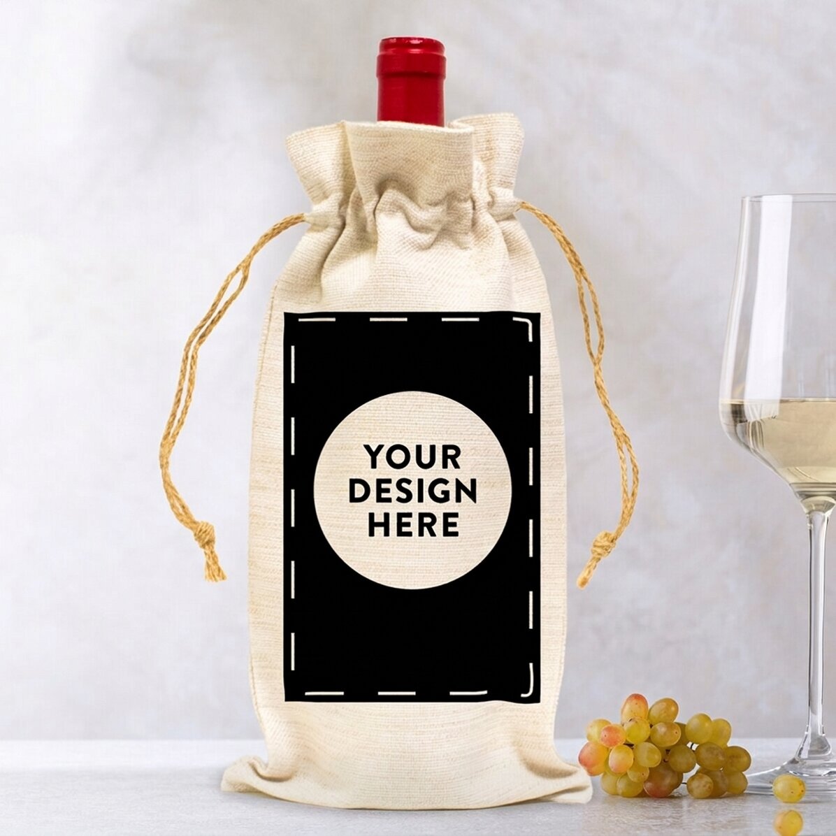 Wine bottle bag customised with your own design