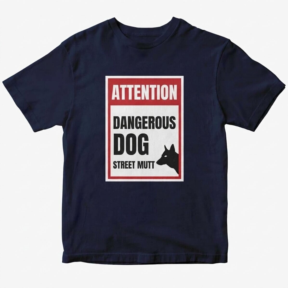 Custom cotton T-shirt with text - Beware, vicious dog!
