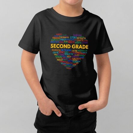 Customised cotton T-shirt for children with text - School T-shirt
