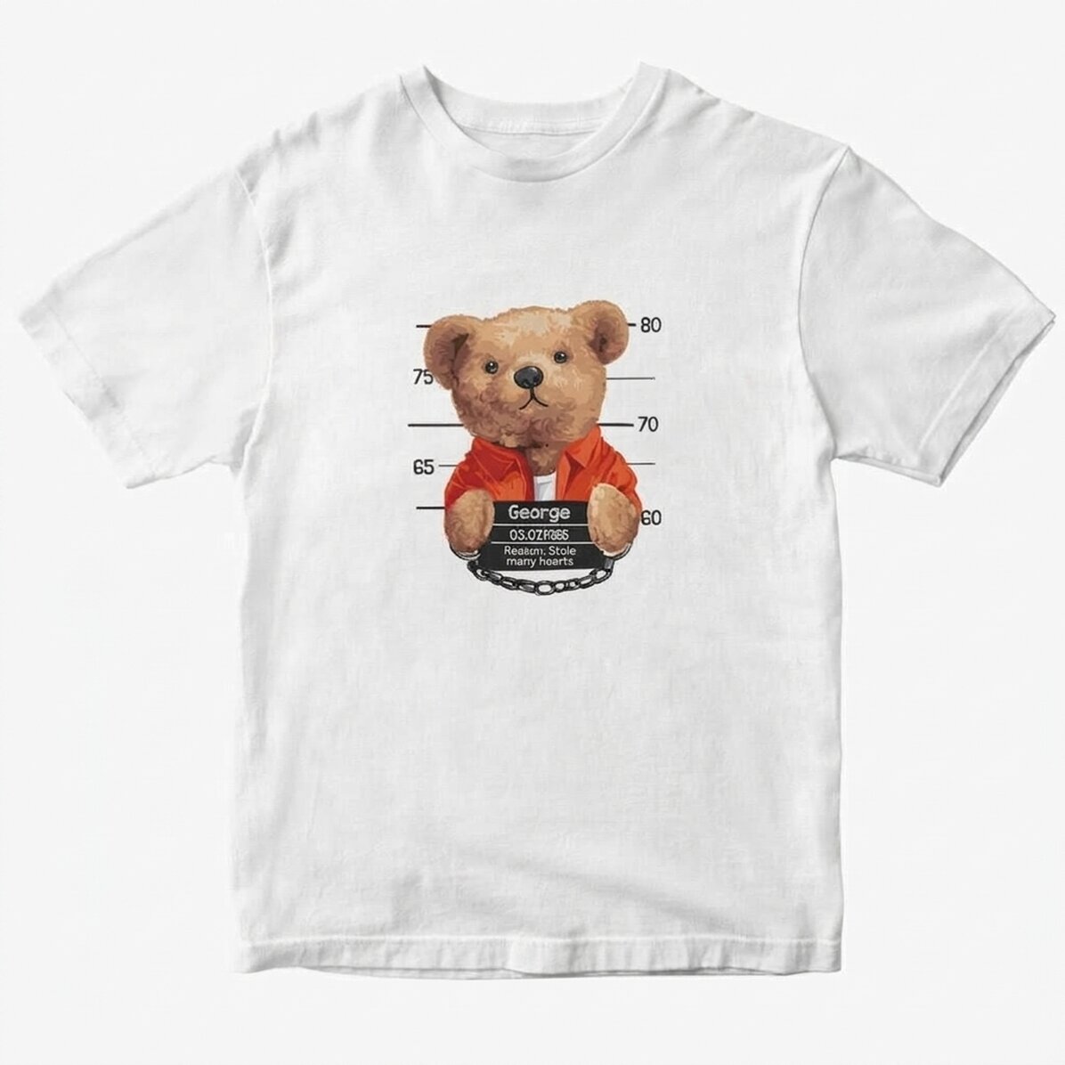Custom cotton T-shirt with text - Prison teddy bear