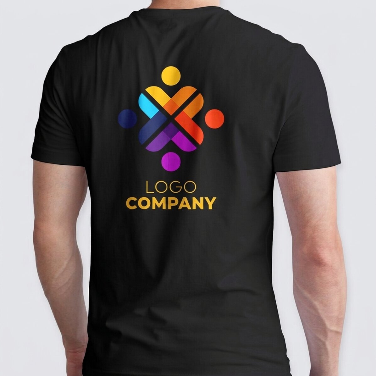 Custom cotton T-shirt with logo on the back