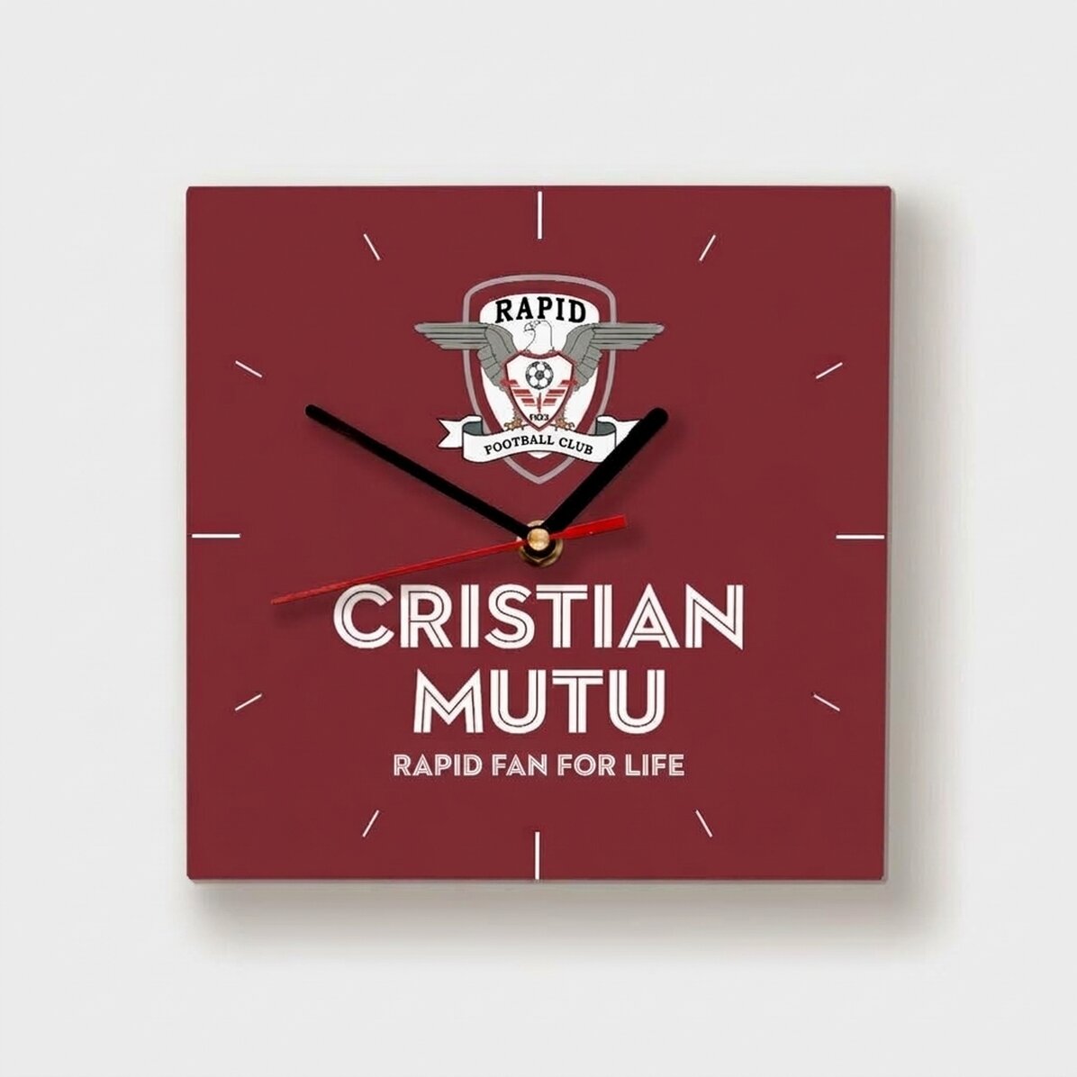FC Rapid 1923 square clock personalised with name - Rapidist forever