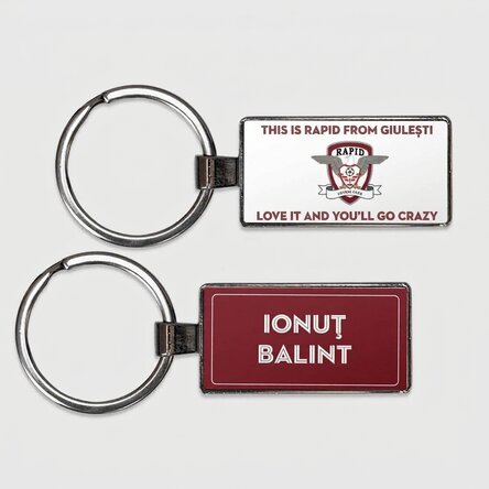 Personalised FC Rapid keyring with text - Rapidul din Giulesti