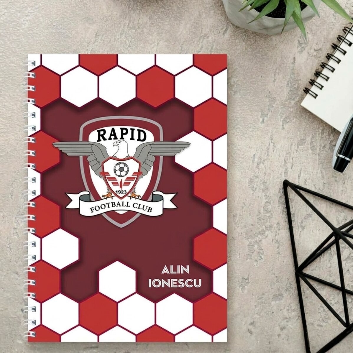 Personalised FC Rapid notebook with name - Ball model