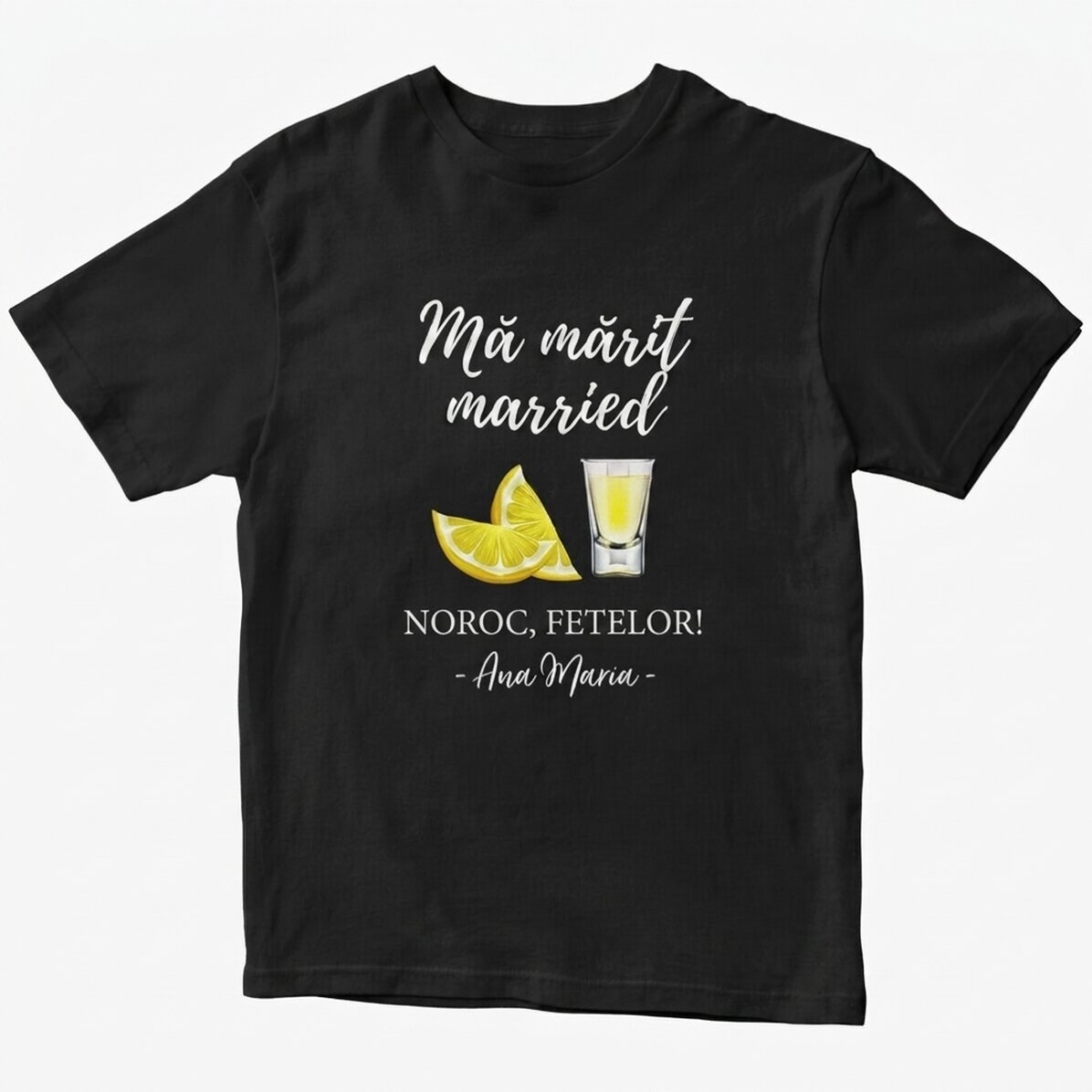 Custom cotton T-shirt with text for bachelorette parties