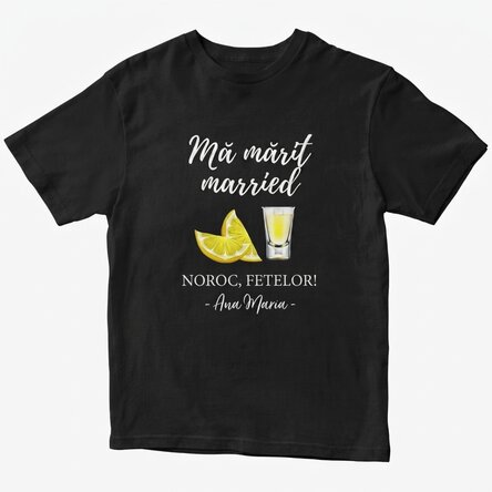Custom cotton T-shirt with text for bachelorette parties