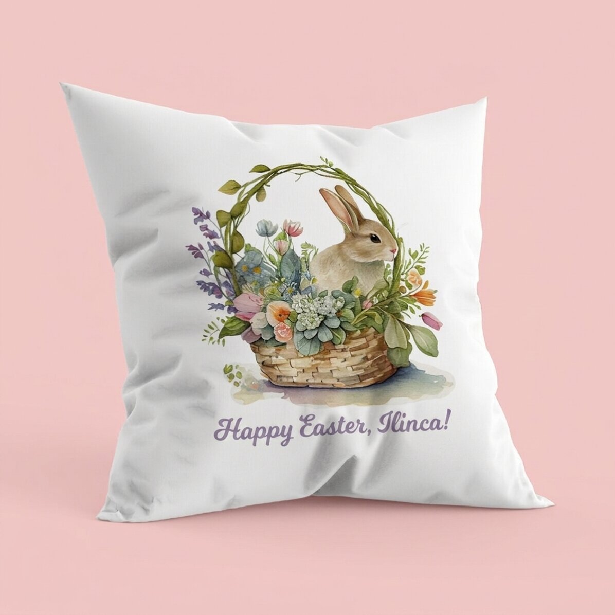 Personalised cushion with text - Happy Easter