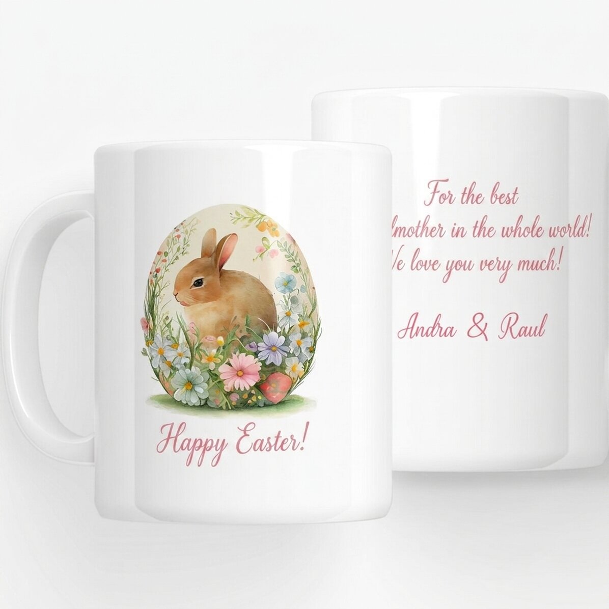 Personalised mug with message - Easter Bunny