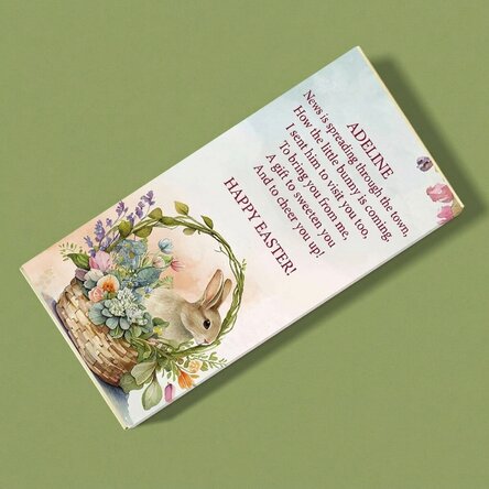 Personalised chocolate with Easter message