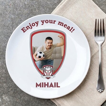 FC Rapid plate personalised with photo and name