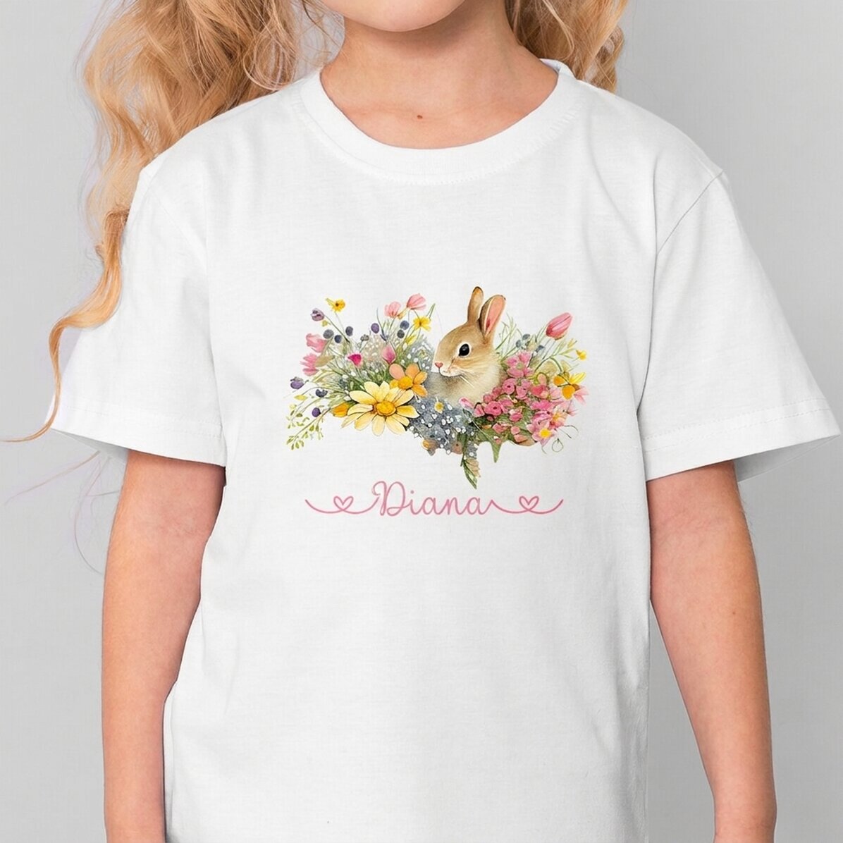Personalised cotton T-shirt for children with name - Iepuras