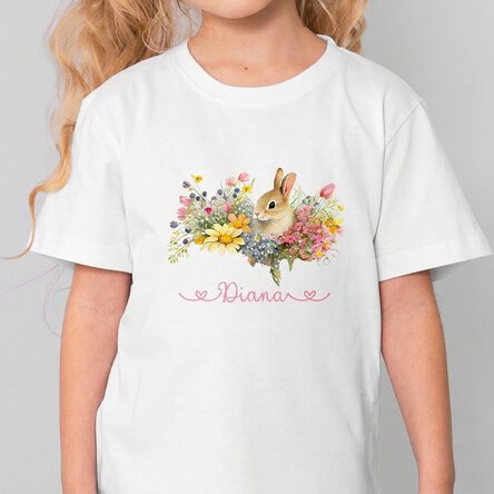 Personalised cotton T-shirt for children with name - Iepuras