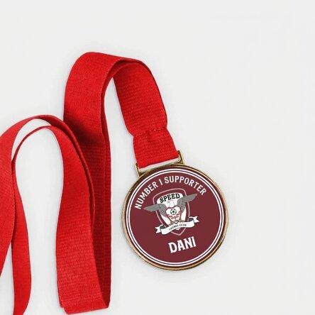 FC Rapid medal personalised with name and message