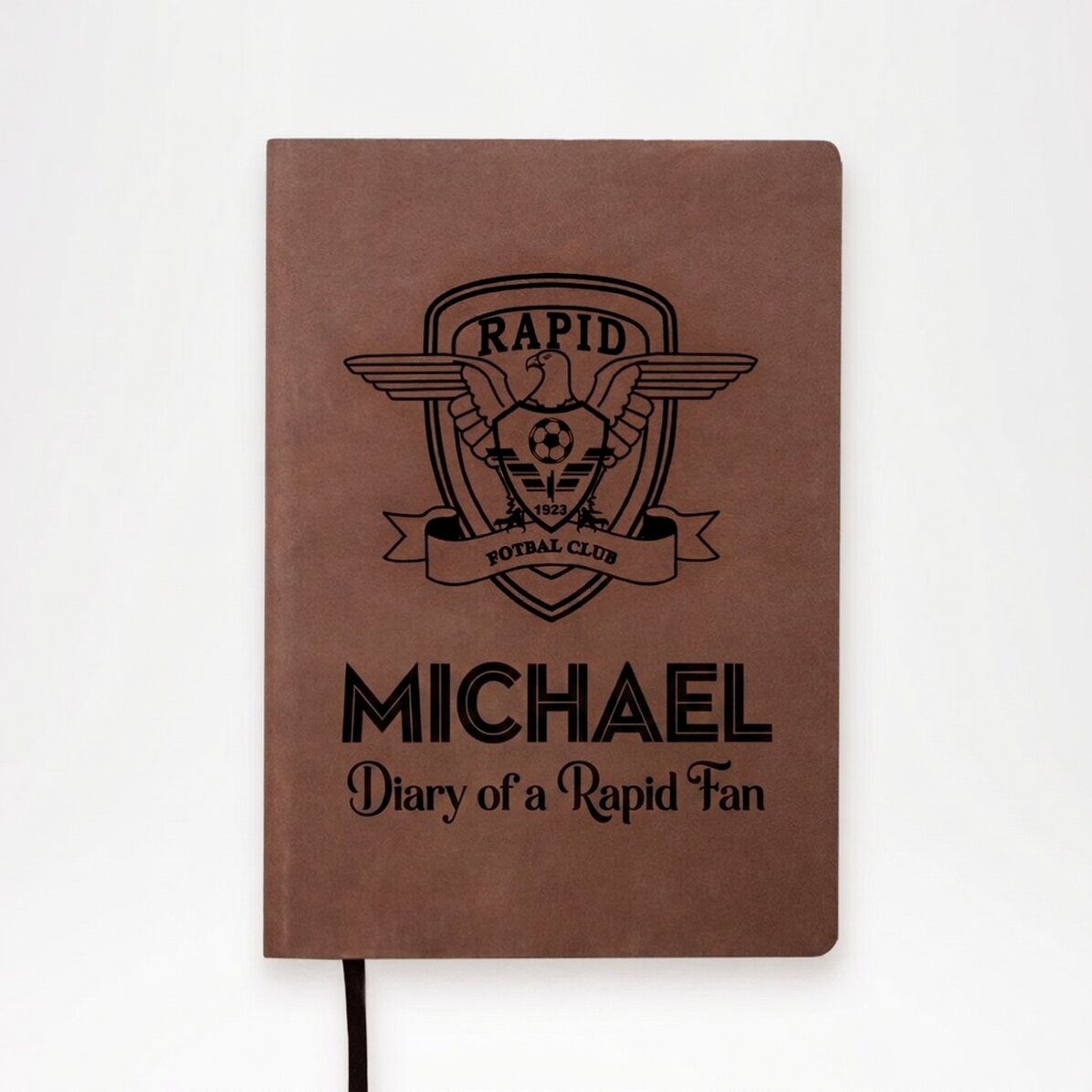 FC Rapid leather diary personalised with name and text