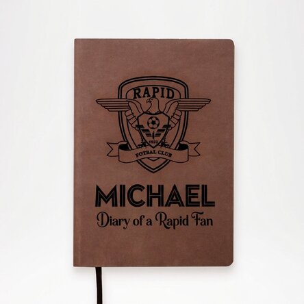 FC Rapid leather diary personalised with name and text